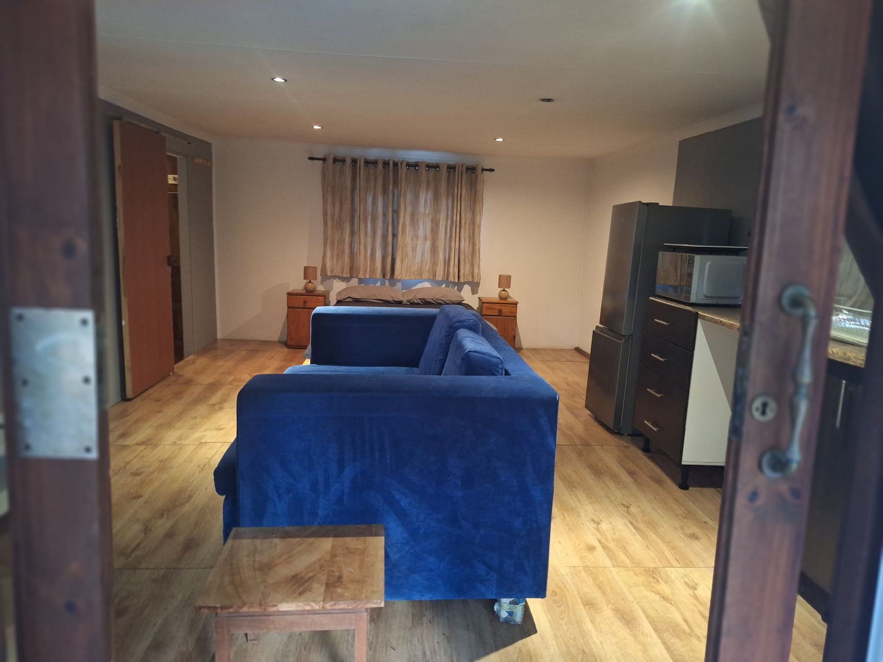 Living area and kitchenette